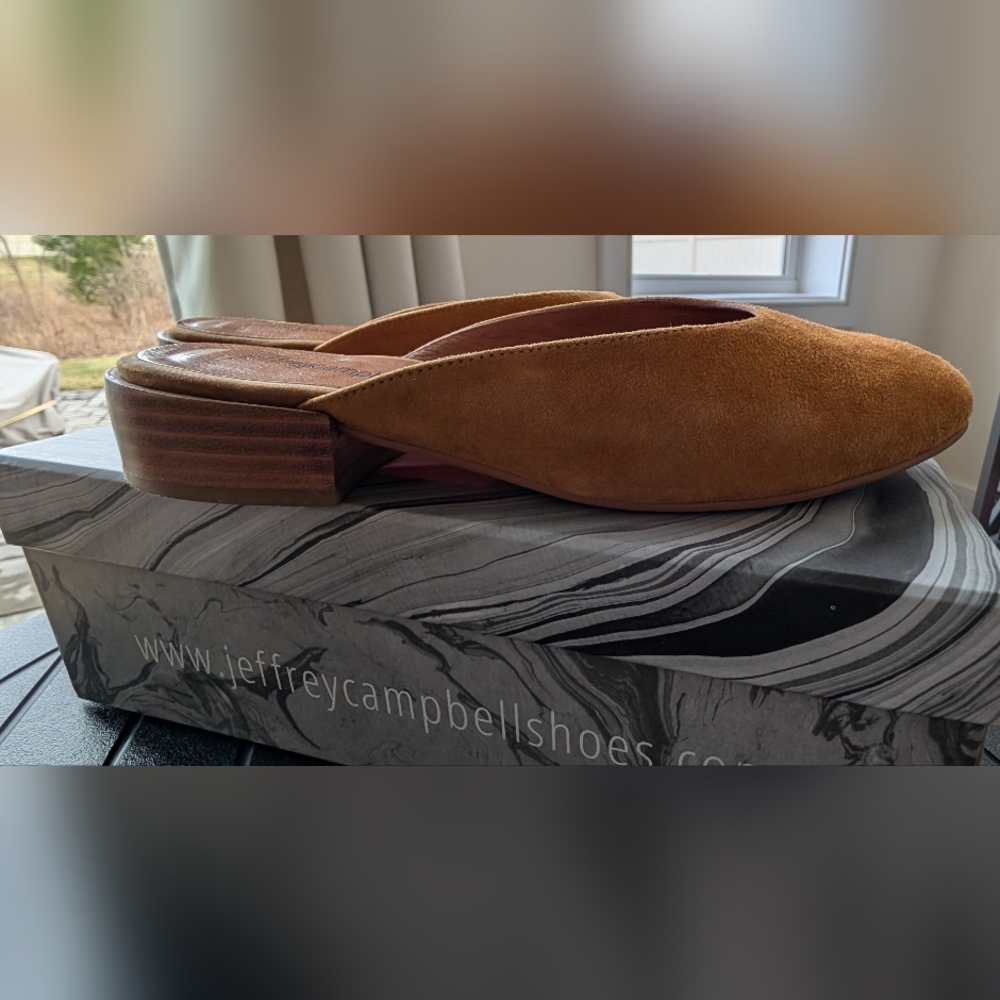 Jeffrey Campbell Mustard Suede Slip-On Mules - Picture 12 of 14